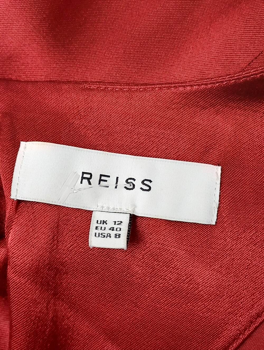 Reiss Renae Satin Faux Wrap Dress Size 8 Long Sleeve Cocktail Wedding Guest - Picture 3 of 15